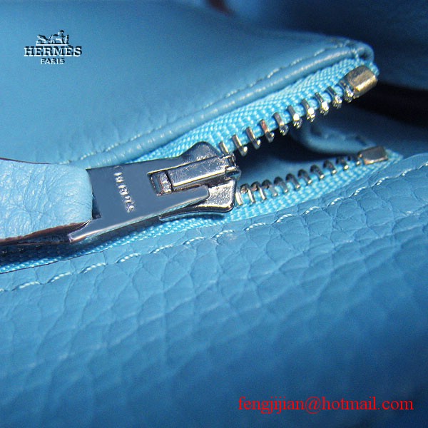 Hermes Kelly 32cm Togo Leather Bag Light Blue 6108 Silver Hardware Hermes Kelly 32cm Togo Leather Bag Light Blue 6108 Silver Hardware